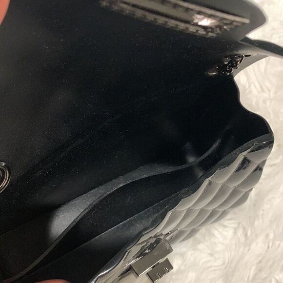 JELLY quilted look bag gunmetal chain strap crossbody/shoulder twist lock NWOT - Picture 7 of 16